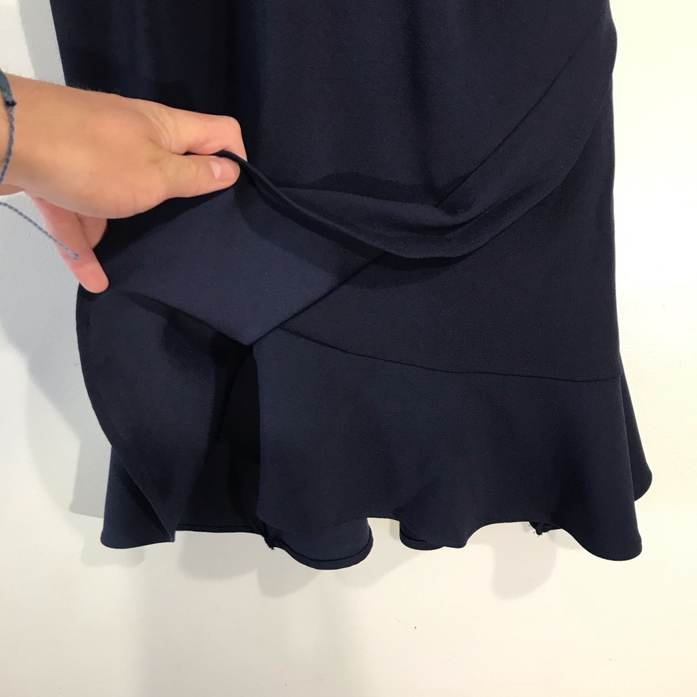 The Vanity Room Navy Crepe Ruffle Sleeveless Dress - Picture 4 of 7